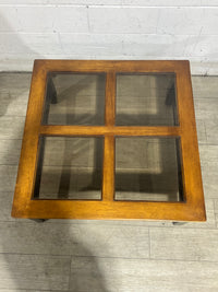 Coffee Table - Brown/Black - Glass Insert Top