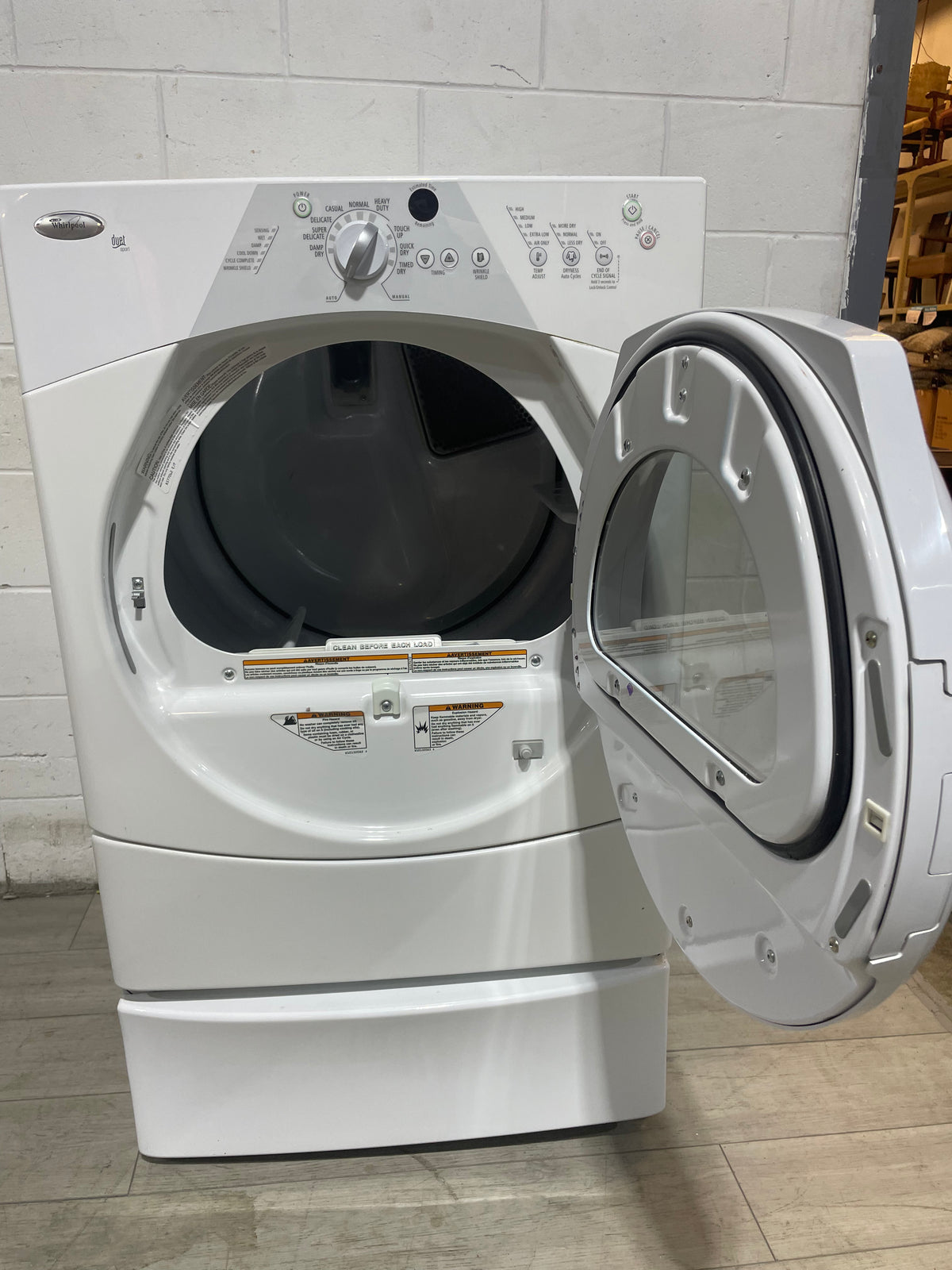 27"W Whirlpool duet sport dryer