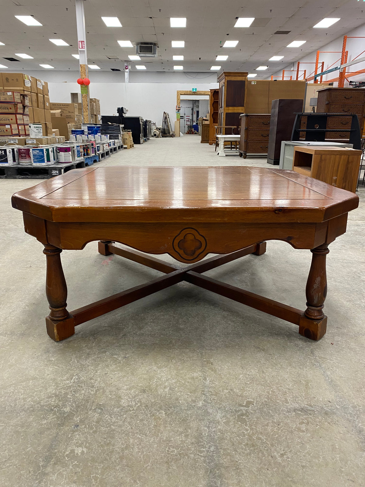 Octagonal Solid Wooden Coffee Table