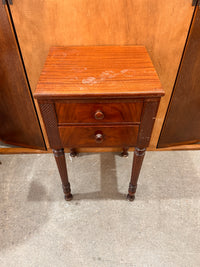 Solid 2 drawer side table