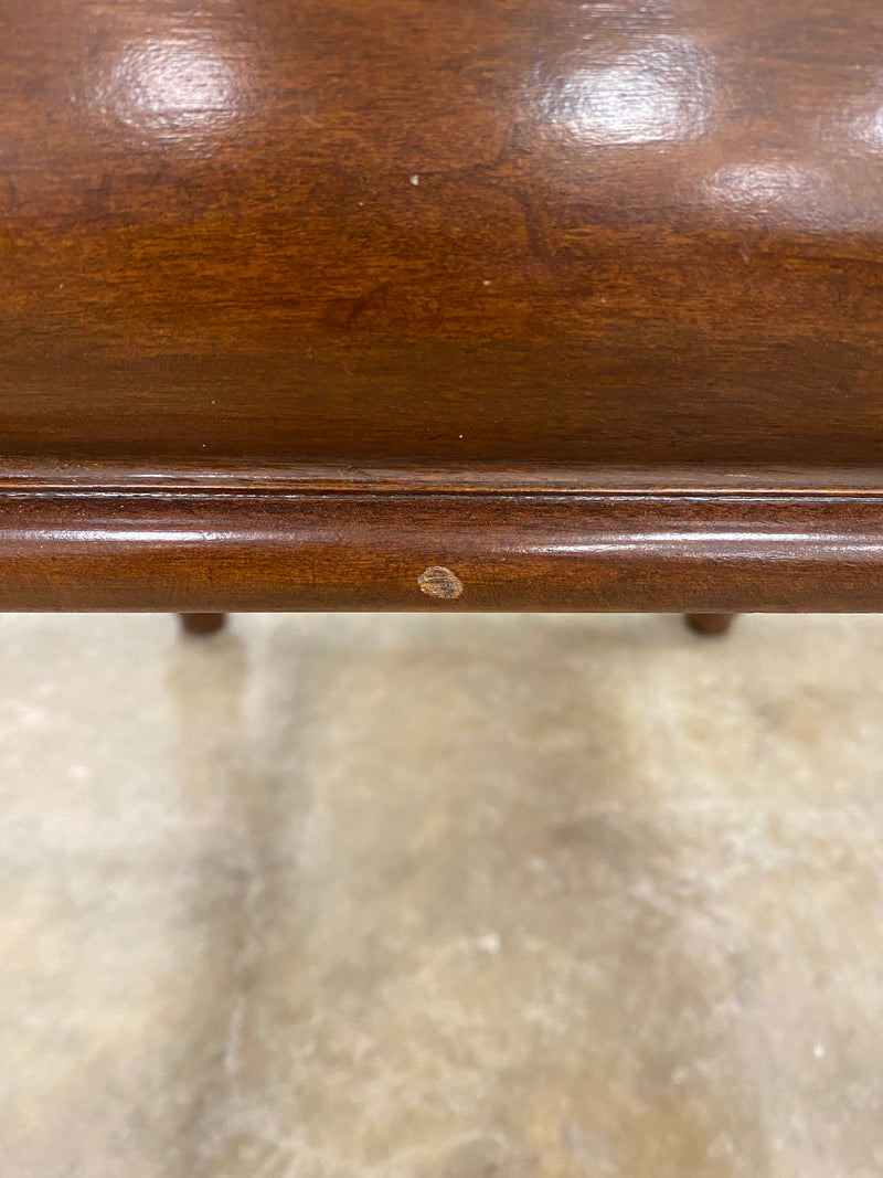 Mahogany Square Wood and Glass Top Side Table