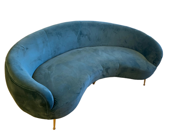 Navy Blue Fabric Sofa