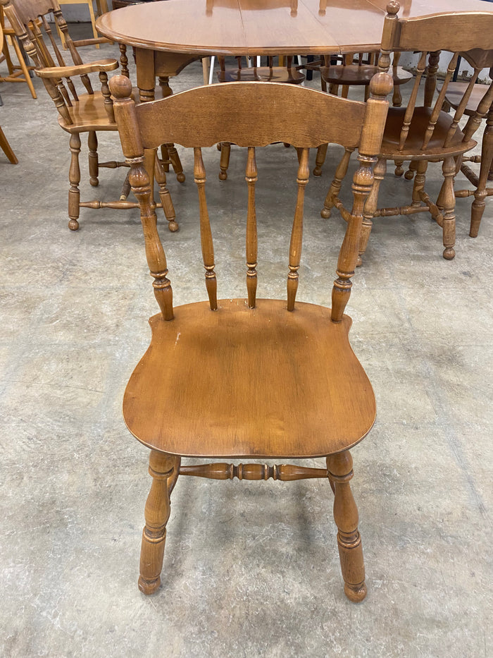 9 Piece Oval Dining Table Set with 2 Leaves
