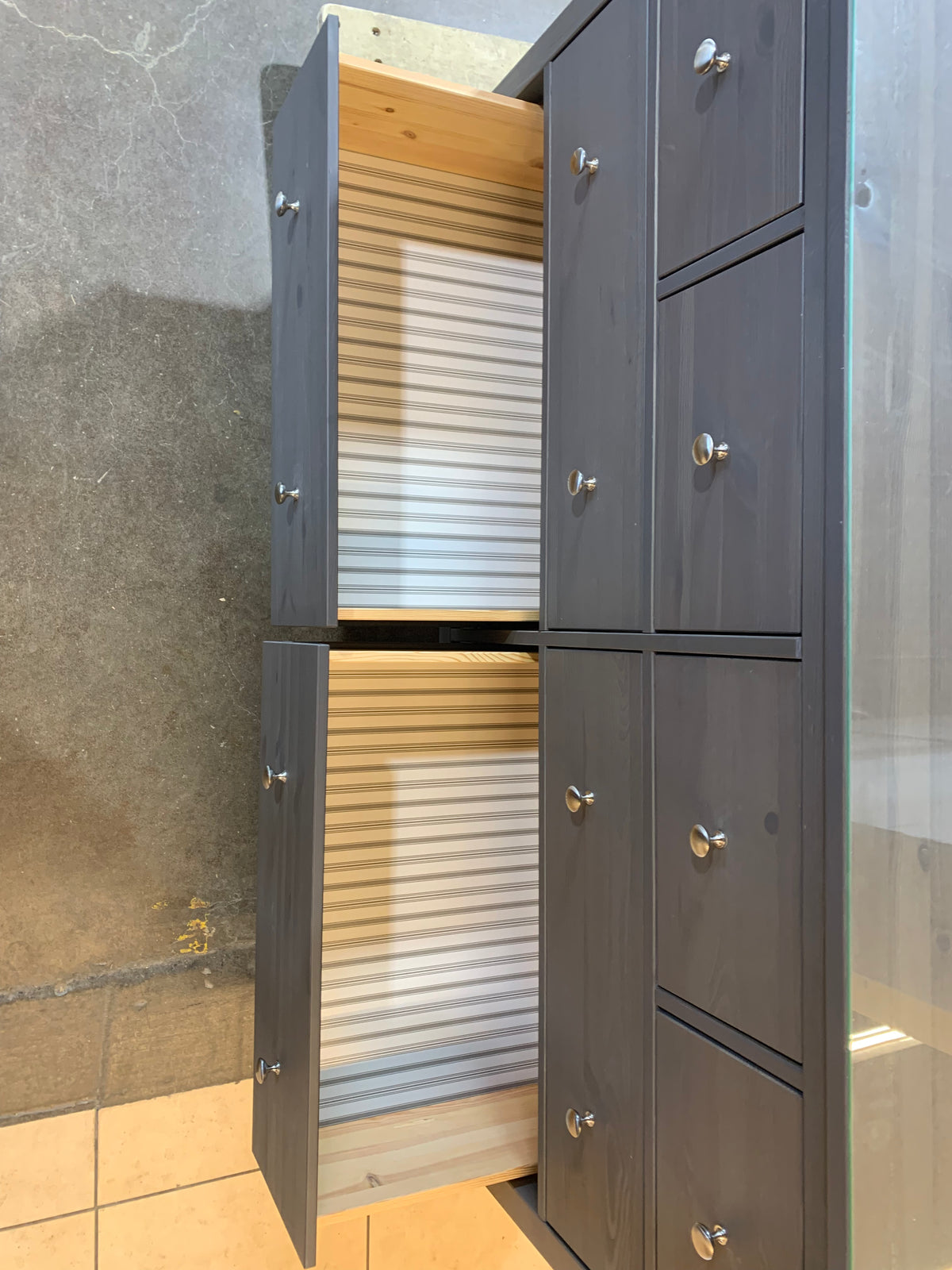 Grey Glasstop Dresser