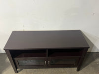 Brown TV Stand - With 2 Glass Doors