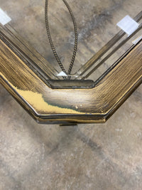 Brass Glass Coffee Table with Braided Base