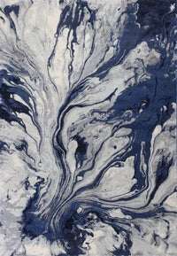 KAS Illusions Collection Modern Abstract Watercolor Area Rug. 7'10" x 10'10".