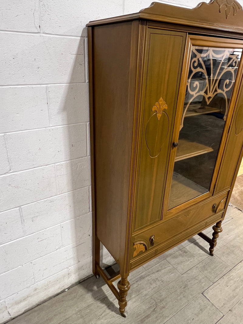 Tall Cabinet With Glass Door and Drawer