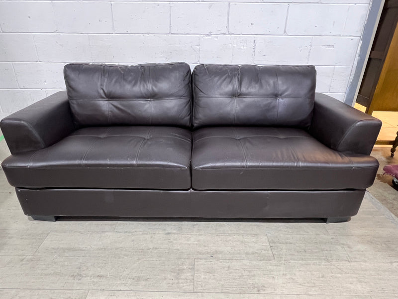 Dark Brown Leather Sofa