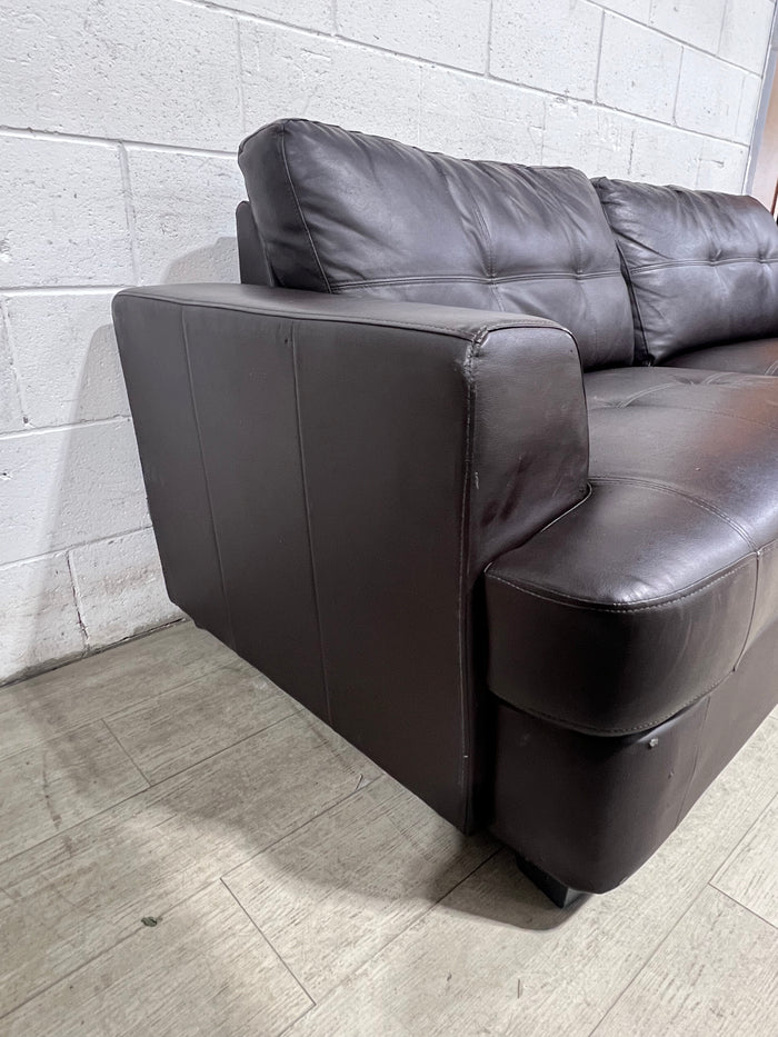 Dark Brown Leather Sofa