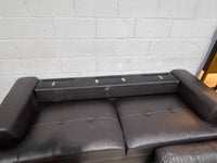 Dark Brown Leather Sofa