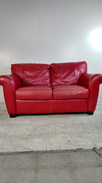 Natuzzi Red Leather Loveseat
