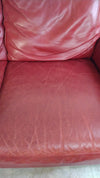 Natuzzi Red Leather Loveseat