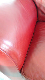 Natuzzi Red Leather Loveseat