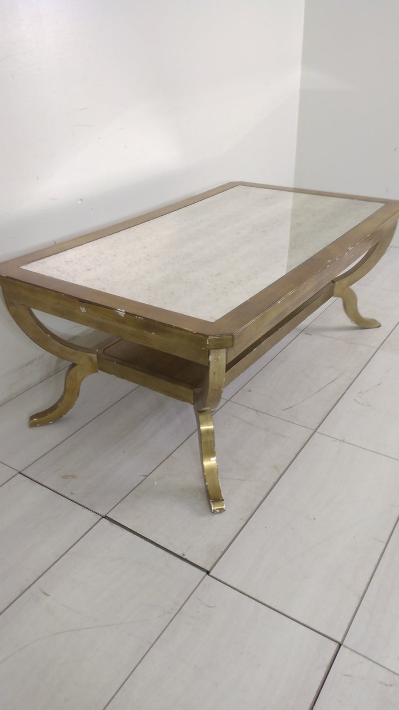 Coffee Table with Aged Mirror Top