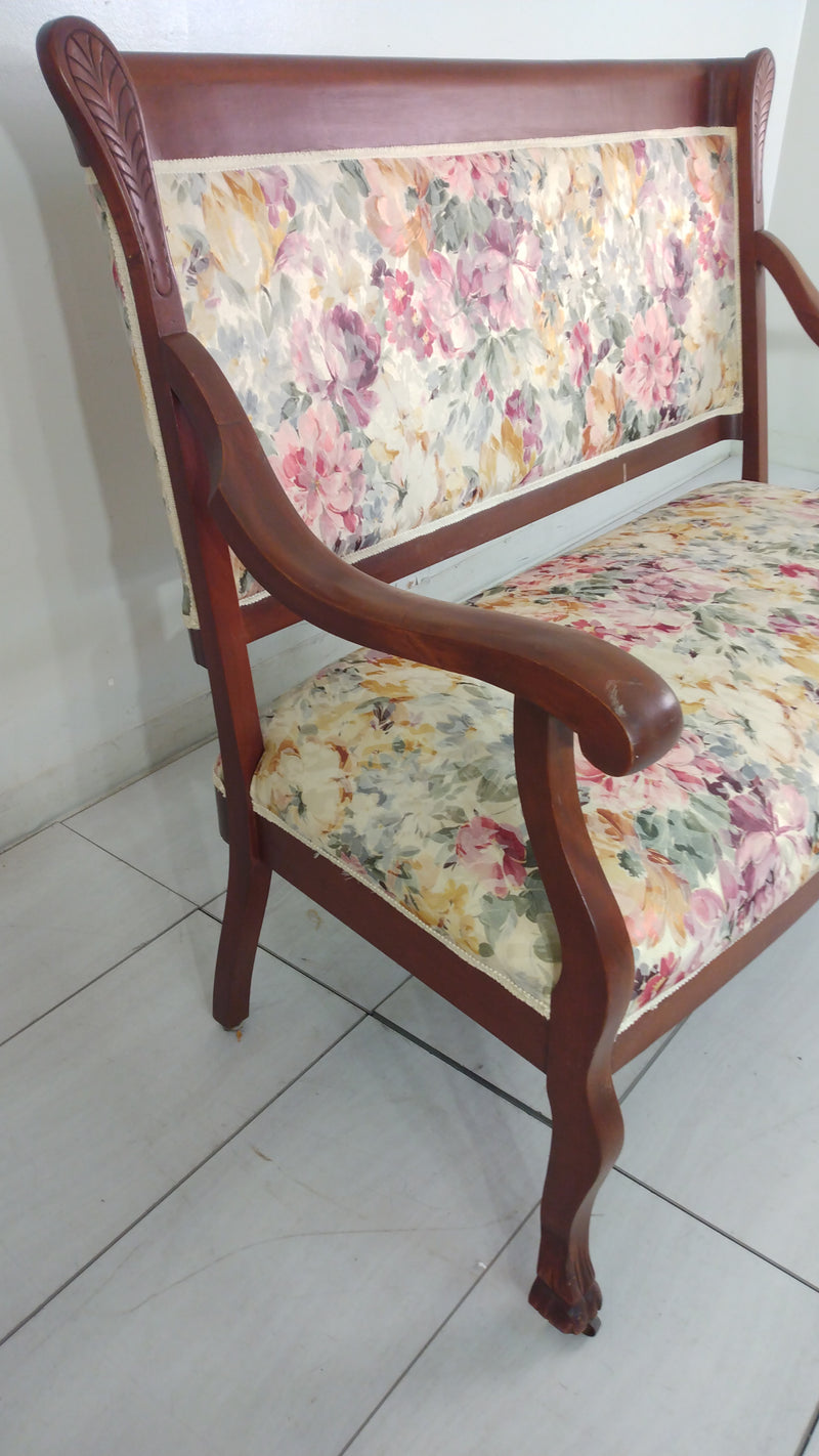 Floral Bench Style Loveseat