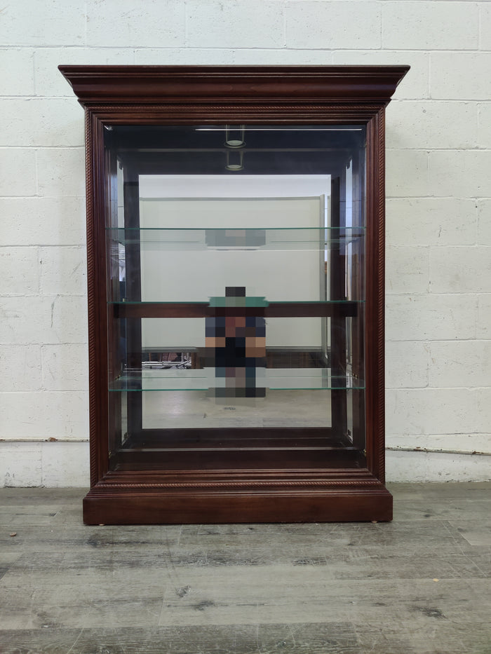 Mirrored Display Cabinet with Glass Shelves
