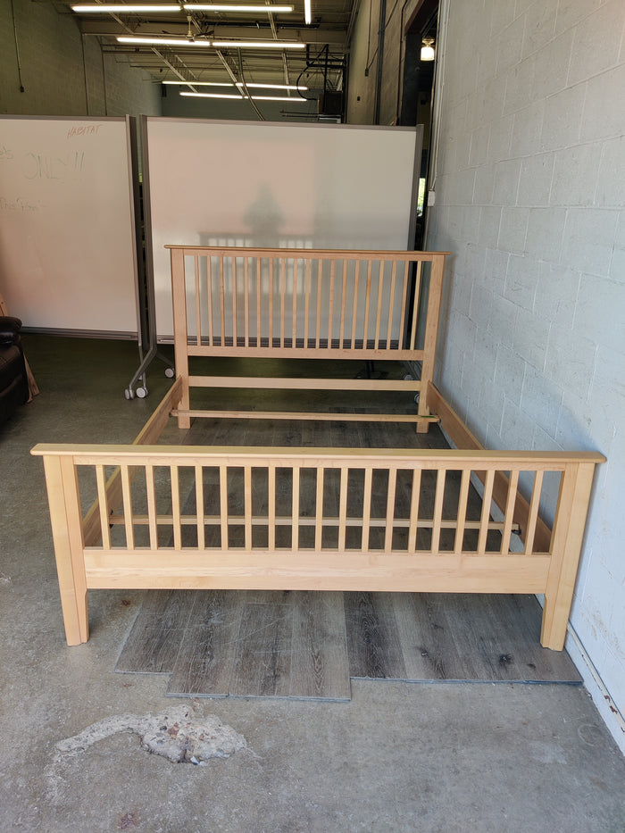 Queen Maple Coloured Slat Bed Frame