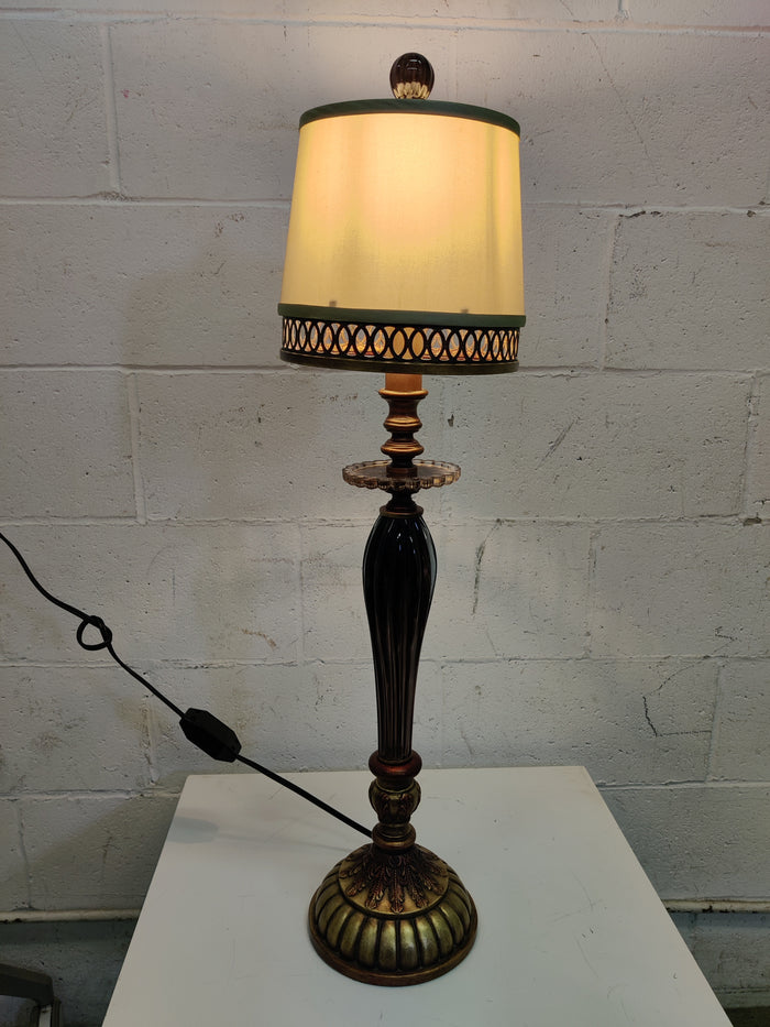 Vintage Deep Purple Glass Table Lamp