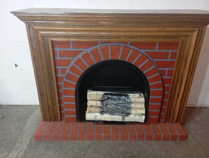 SEARS 54"W Faux Red Brick Fireplace With Air Heater