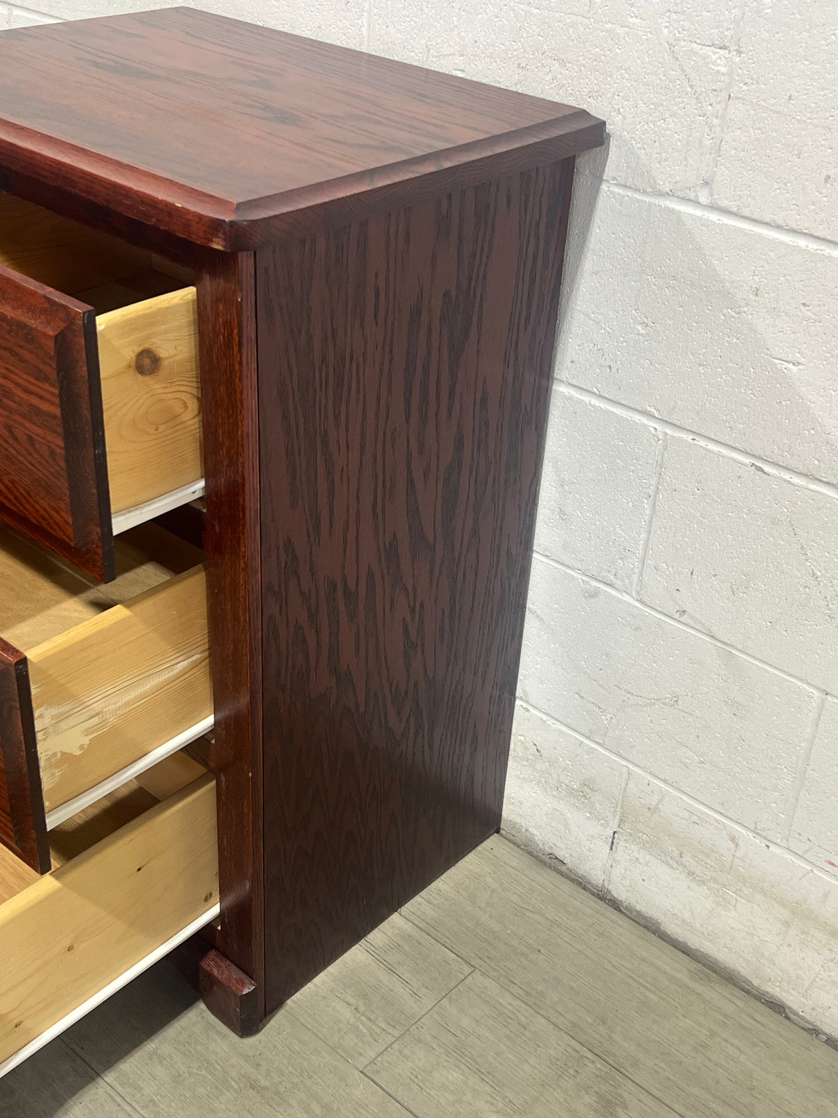 Cherry Wood 3-Drawer Nightstand