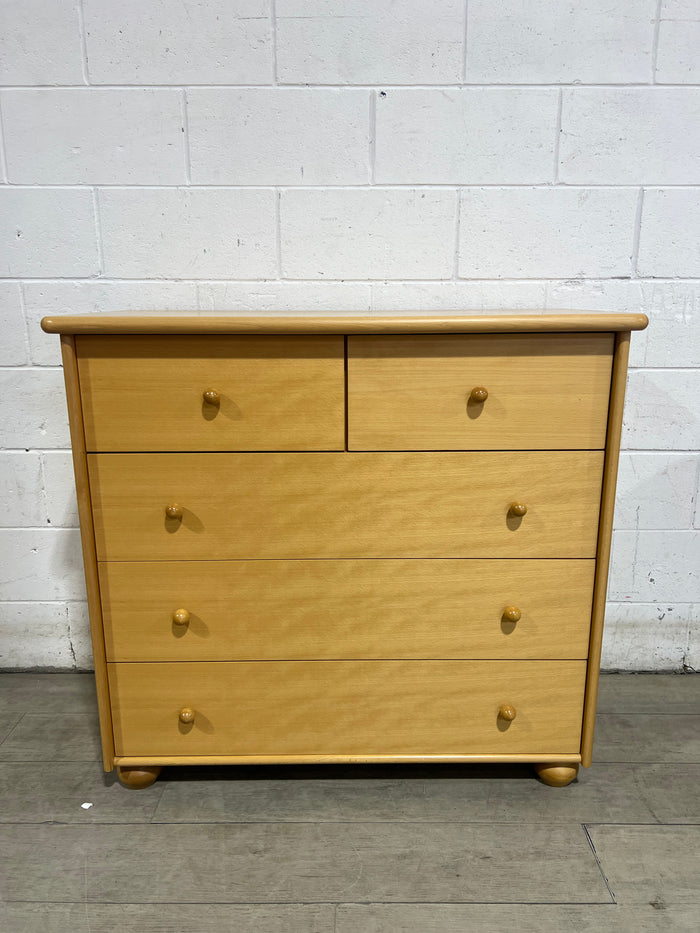 Natural Wood 5 Drawer Dresser