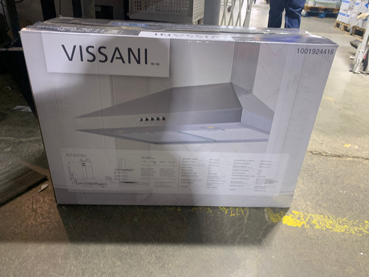 Vissani 30-in. 350 CFM Convertible Pyramid Wall Mount Range Hood in Stainless Steel