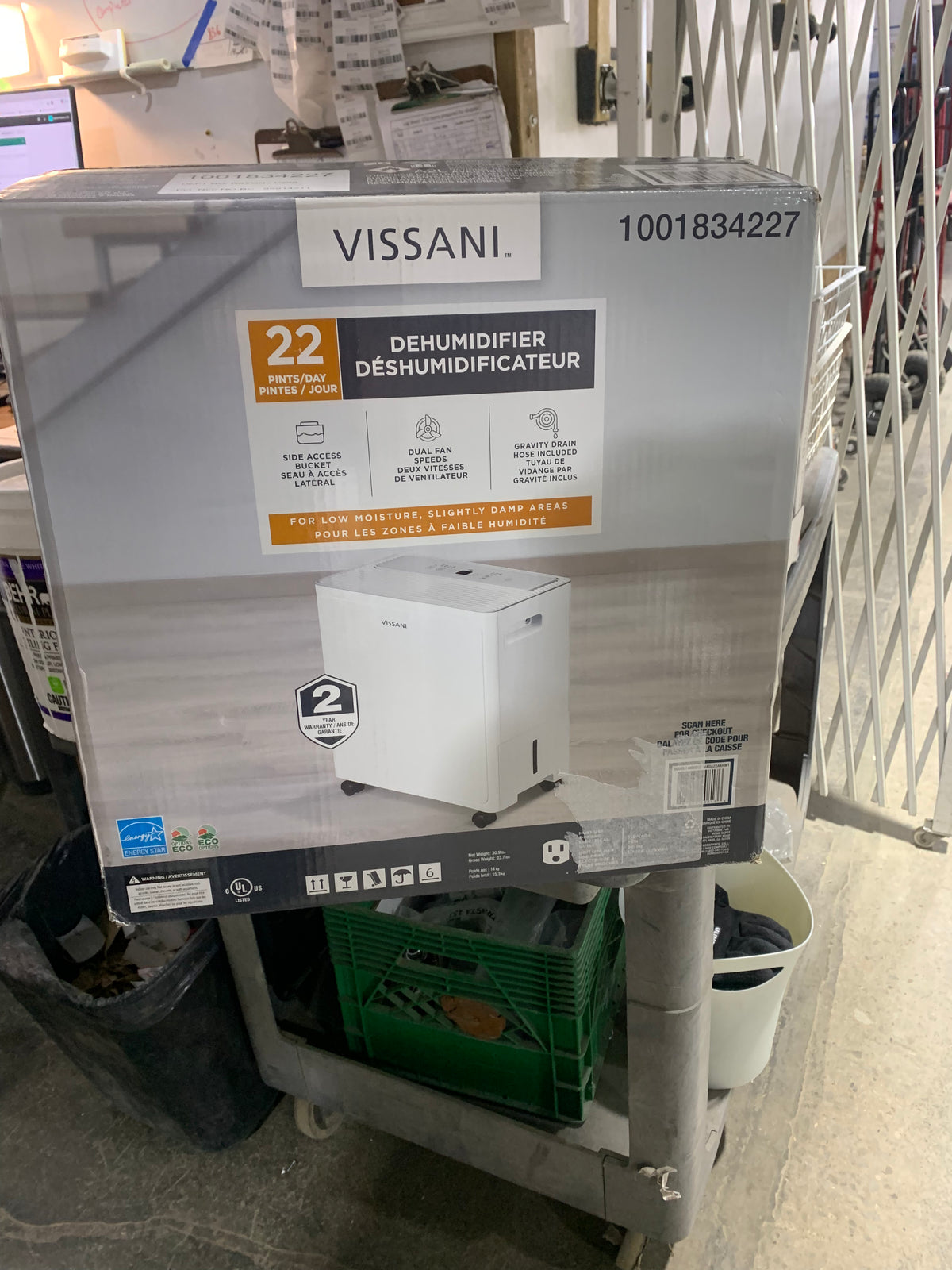 Vissani 22 Pint Capacity Dehumidifier