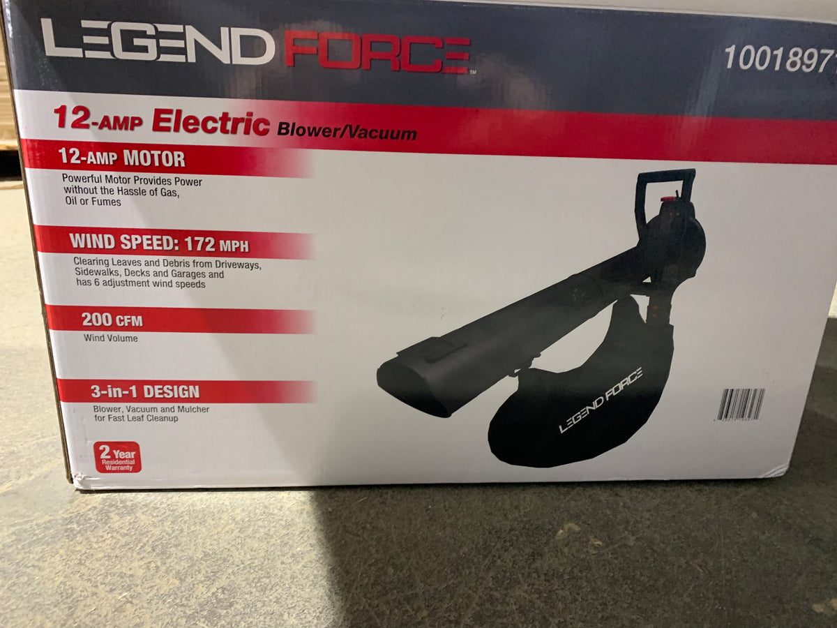 Legend Force 172 MPH 200 CFM 12 Amp Corded Electric Handheld Leaf Blower/Vacuum/Mulcher
