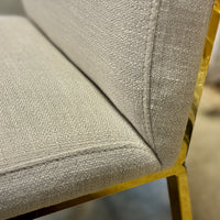 39-inch H Elegant Gold Honeycomb Dining Chair in Grey Fabric