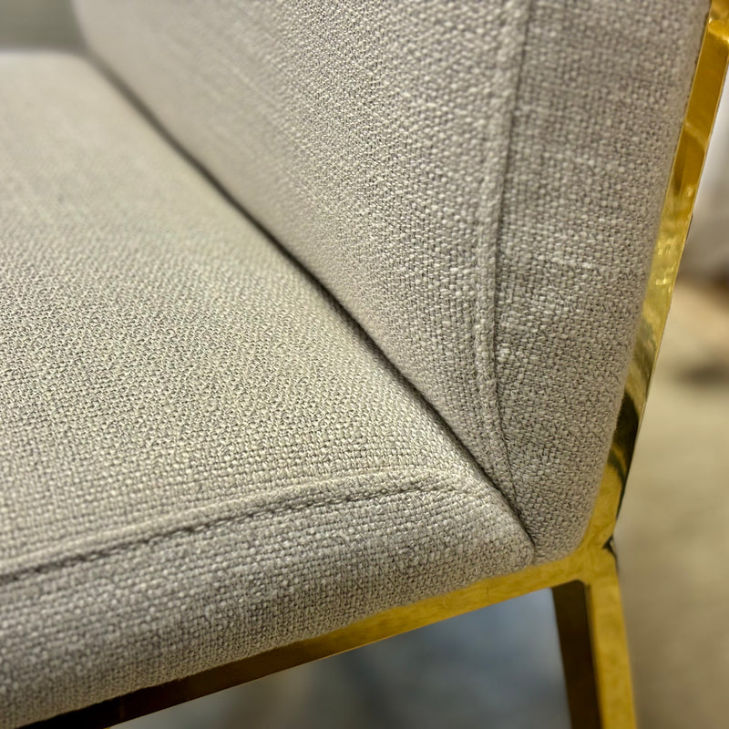 39-inch H Elegant Gold Honeycomb Dining Chair in Grey Fabric