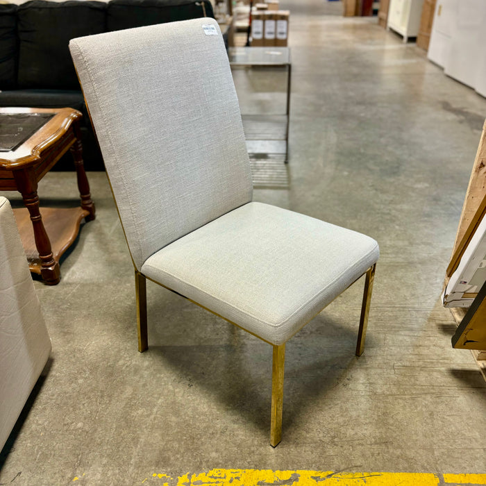 39-inch H Elegant Gold Honeycomb Dining Chair in Grey Fabric