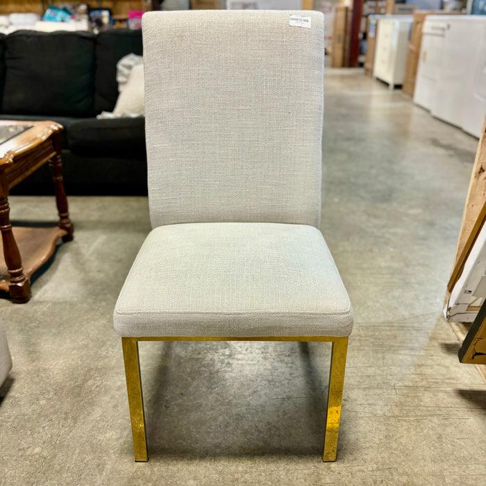 39-inch H Elegant Gold Honeycomb Dining Chair in Grey Fabric