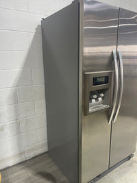 36"W grey kitchen aid fridge