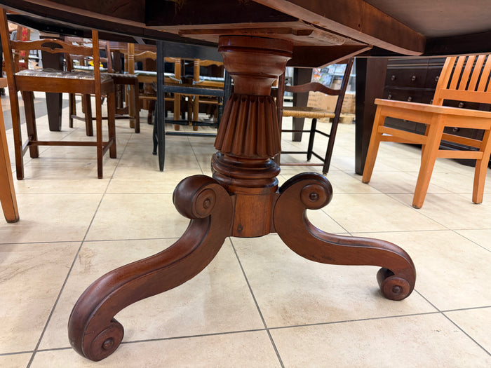 Grand Victorian Round Center / Hallway Table with Scroll Leg Pedestal Base