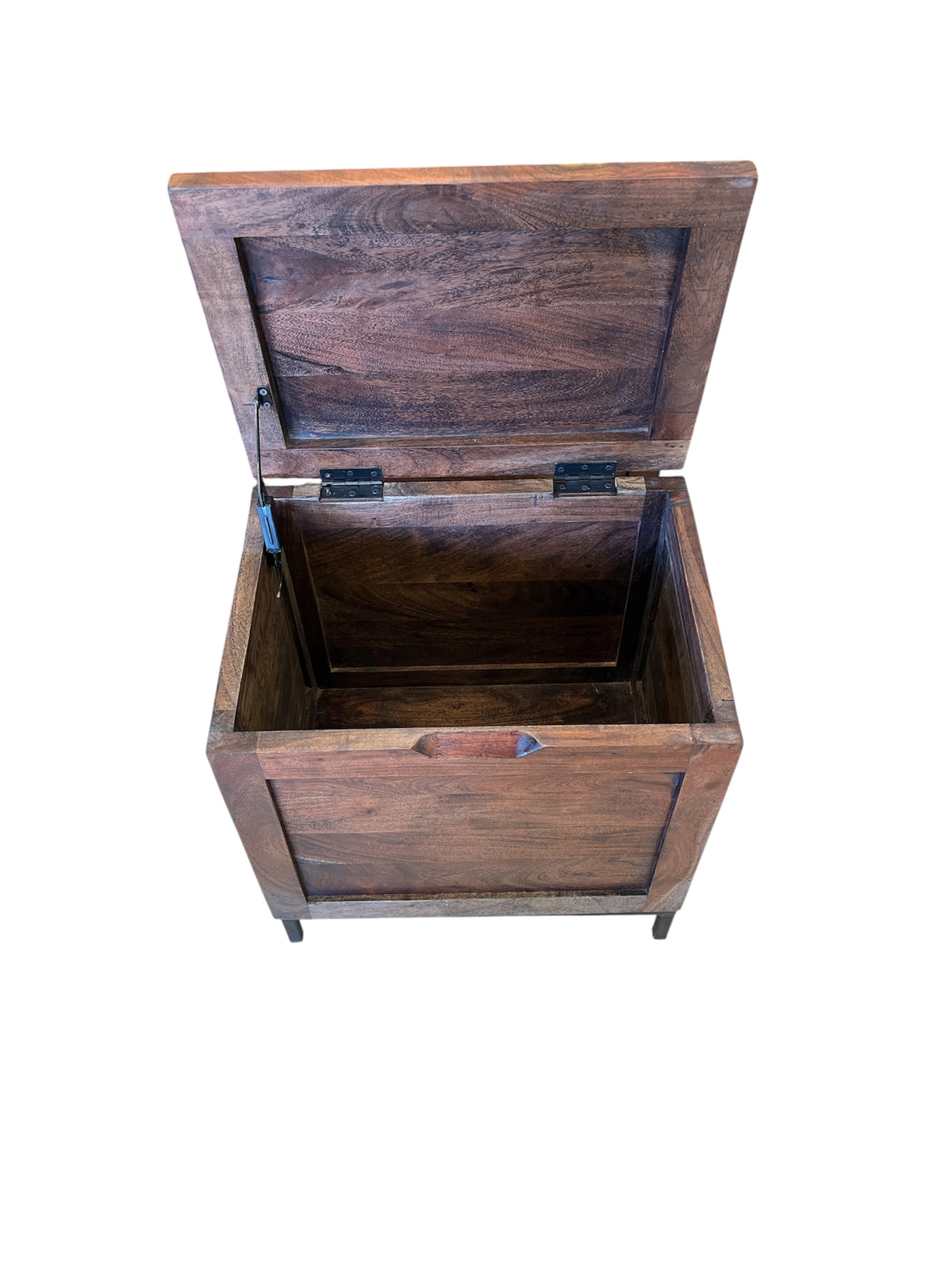 Acacia Wood Side Table Storage Chest