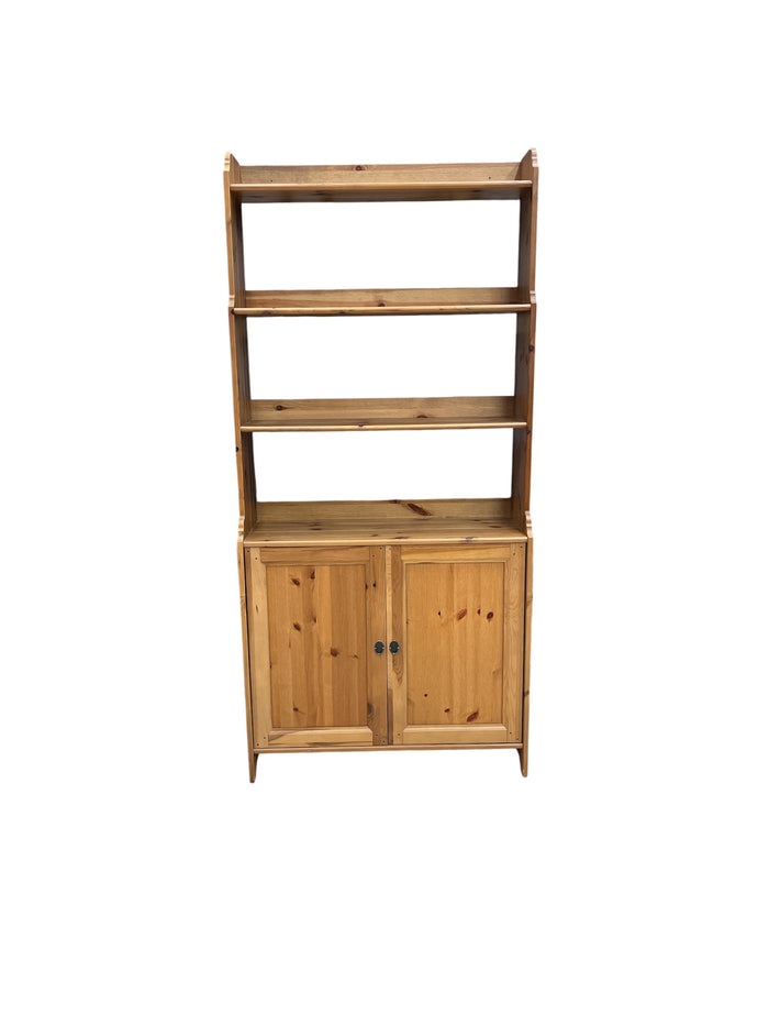Solid Pine Cabinet with Open Shelving
