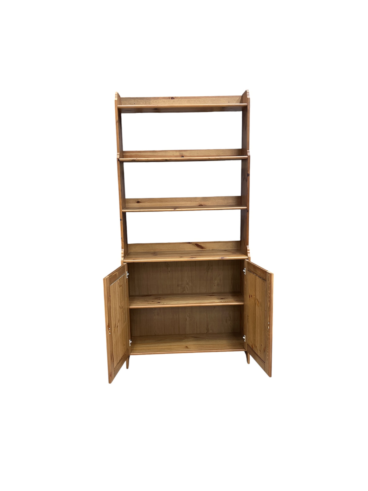 Solid Pine Cabinet with Open Shelving