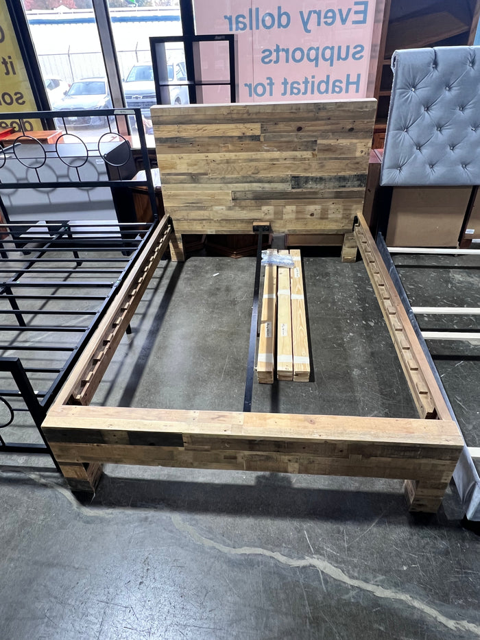 Reclaimed Wood Style Double Bedframe