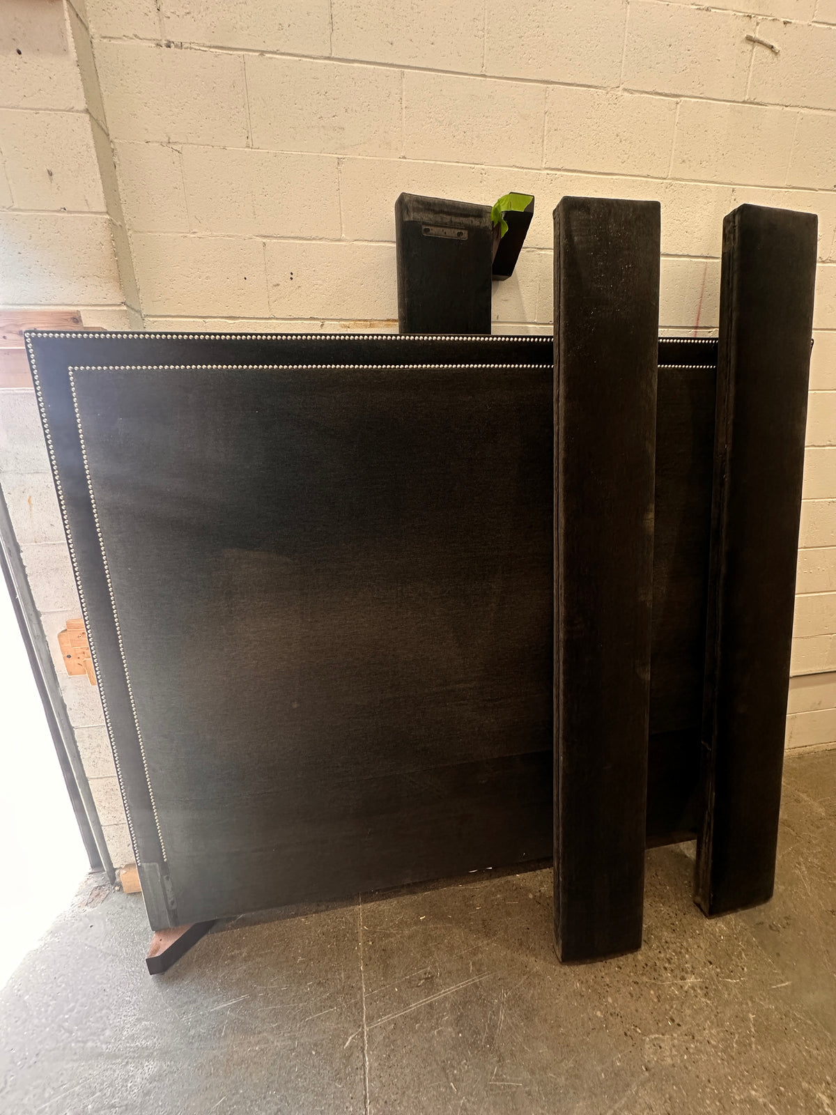Grey fabric kingsized bedframe