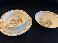 Vintage Royal Doulton Bunnykins 4-Piece Child’s Tableware Set — Iconic English Fine Bone China Featuring Whimsical Rabbit Illustrations by Sister Mary Barbara Hayward