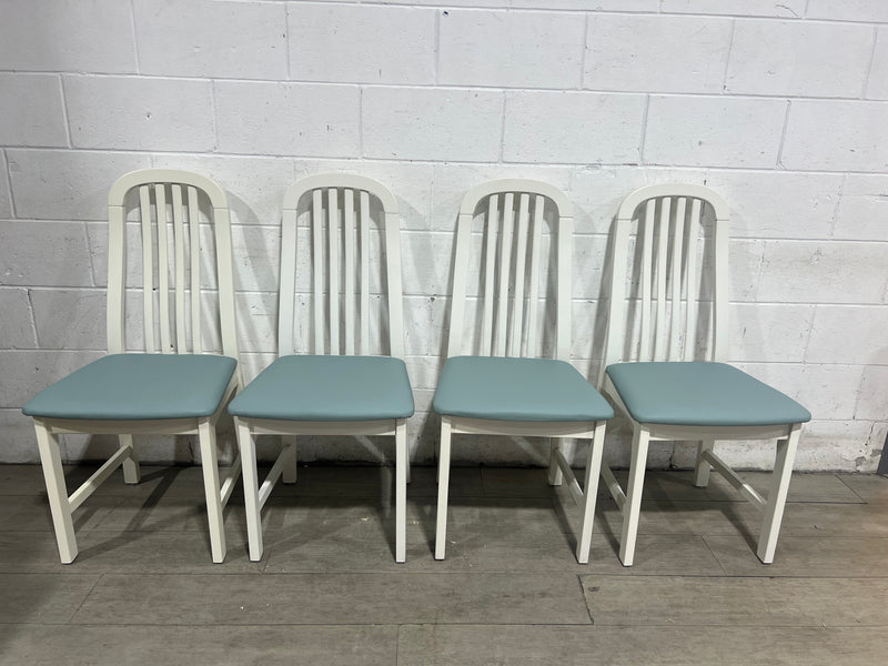 White/Light Blue Dining Chair - Set of 4