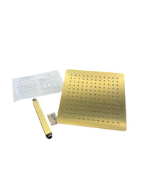 Brushed Gold Square Shower Head with Arm