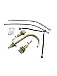 Widespread Bathroom Sink Faucet with 2 Handle in Brushed Gold
