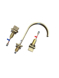 Widespread Bathroom Sink Faucet with 2 Handle in Brushed Gold