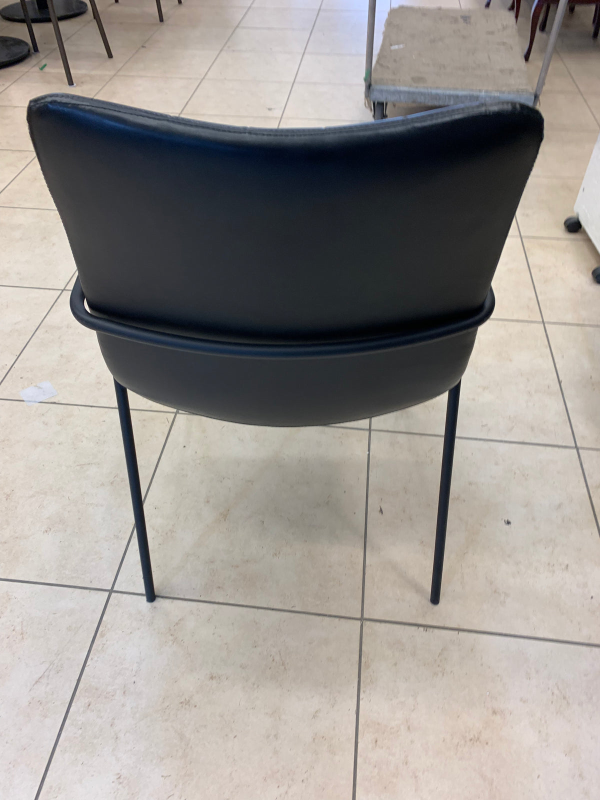 Set of 4 Black Faux Leather Chairs