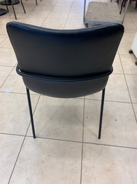 Set of 4 Black Faux Leather Chairs