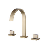 Widespread Bathroom Sink Faucet with 2 Handle in Brushed Gold