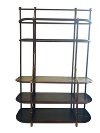 Brass Accent Mid Century Style Display Shelf