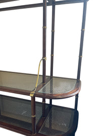 Brass Accent Mid Century Style Display Shelf